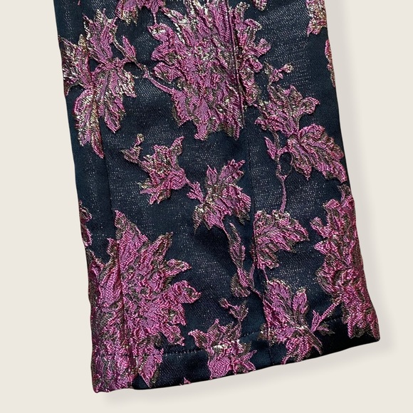 ❄️ HP ❄️ EUC Luella Cigarette Pant in Metallic Jacquard Black/Pink Size Small - Picture 7 of 15